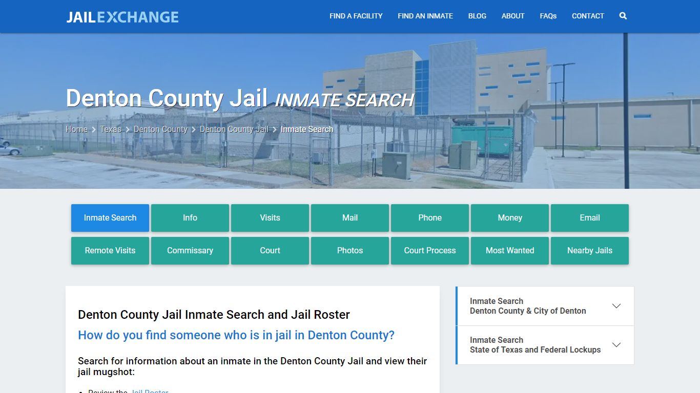 Inmate Search: Roster & Mugshots - Denton County Jail, TX - Jail Exchange